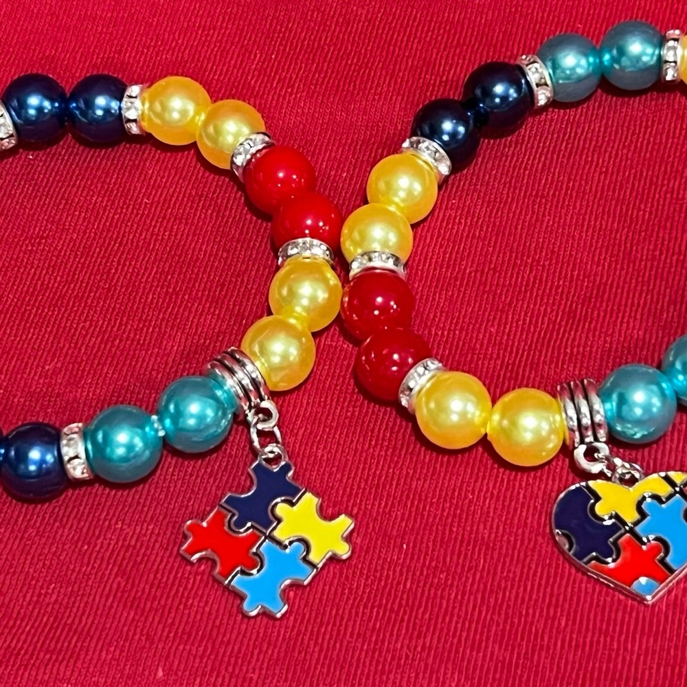 🧩 Autism Awareness Puzzle Piece Beaded Bracelets